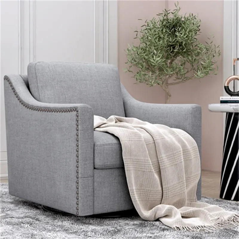 Fauteuils d'appoint pivotants pour le salon, fauteuils tonneau pivotants à 360 degrés avec accoudoirs pour la chambre ou le salon