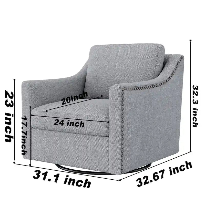 Fauteuils d'appoint pivotants pour le salon, fauteuils tonneau pivotants à 360 degrés avec accoudoirs pour la chambre ou le salon