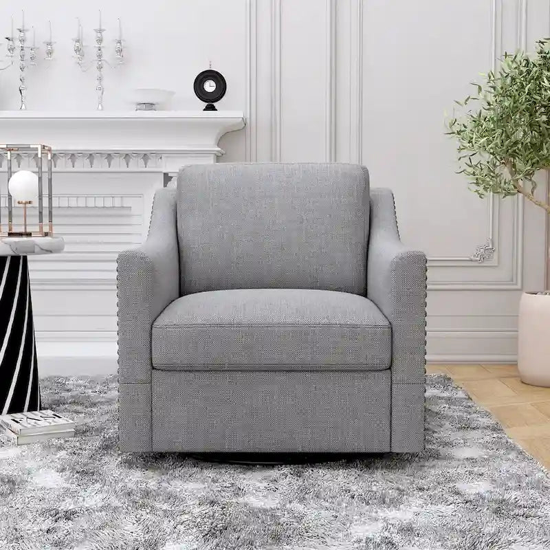 Fauteuils d'appoint pivotants pour le salon, fauteuils tonneau pivotants à 360 degrés avec accoudoirs pour la chambre ou le salon